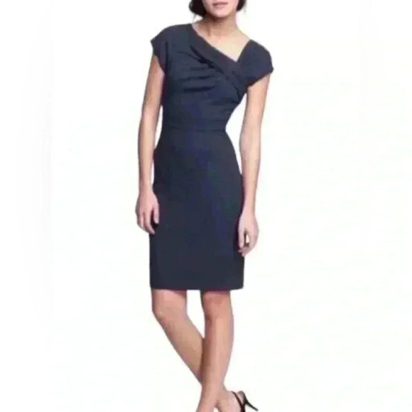 J. Crew Dresses & Skirts - J. Crew navy knee length dress in size 4 tall. Zipper back and gorgeous details.